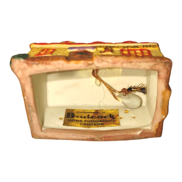 Vintage Ceramic General Store With Bell Ornament or Craft Charm Accent - Picture 2 of 8